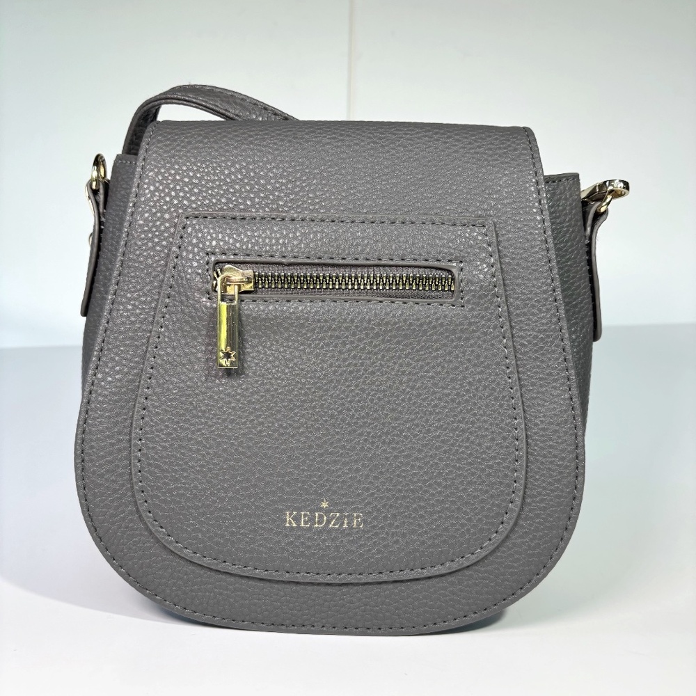 KEDZIE CAMDEN MINI MESSENGER CROSSBODY GRAY HANDBAG